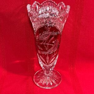 Vintage Hofbauer Lead Crystal Vase from “The Ruby Red Byrdes” Collection